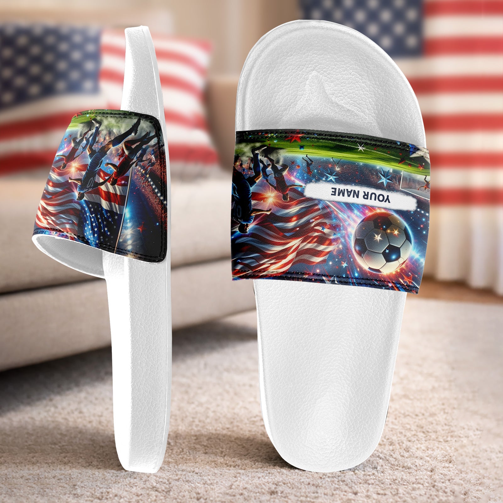 Custom 2026 World Cup United States Sneakers DIY Country Flag Running Shoes Lightweight Sport Shoes Gift for Football Fans Personalized Team Name and Logo FN056-F027060-2