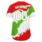Custom Fire Red White Green Peruvian Flag Personalized Authentic Baseball Jersey BSBJ01-E06022-8