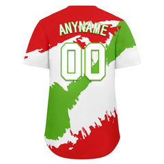 Custom Fire Red White Green Peruvian Flag Personalized Authentic Baseball Jersey BSBJ01-E06022-8