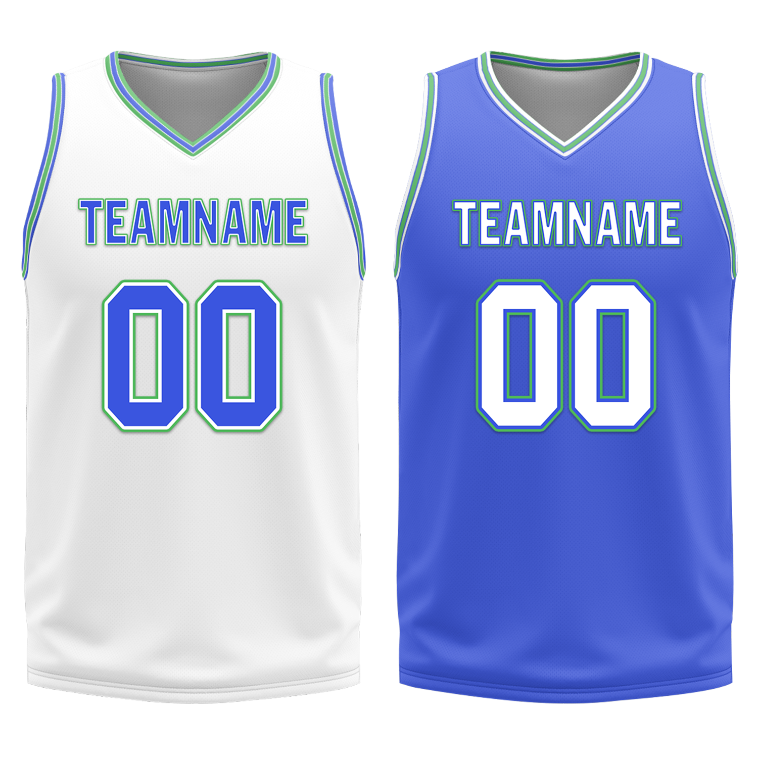 Custom White Blue Classic Style Reversible Basketball Uniform Personalized Ordinary BBJR-D017045