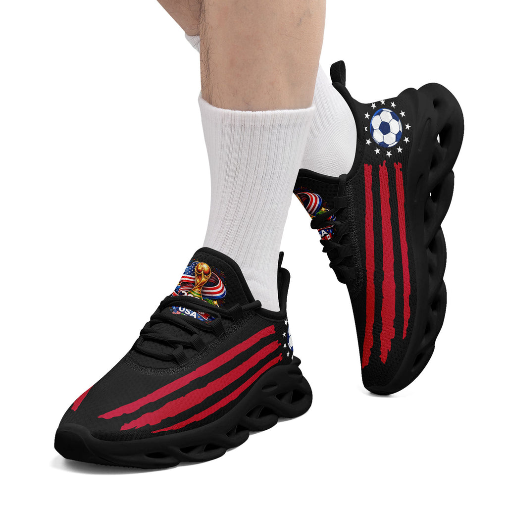 Custom United States 2026 World Cup Sneakers DIY Country Flag Running Shoes Lightweight Sport Shoes Gift for Football Fans Personalized Team Name and Logo FN003-F028035-2