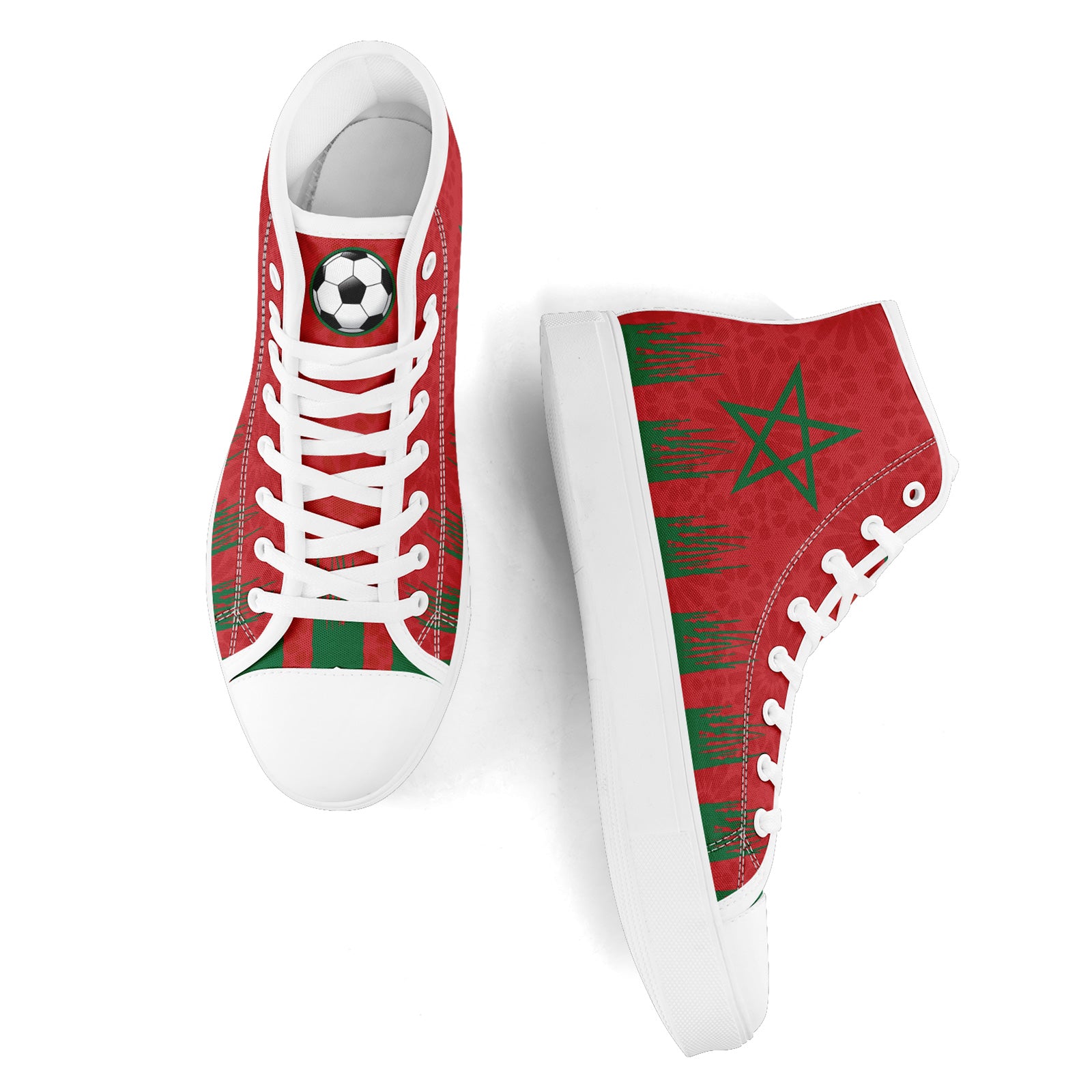 Custom Morocco 2026 World Cup Sneakers DIY Country Flag Running Shoes Lightweight Sport Shoes Gift for Football Fans Personalized Team Name and Logo FN024-F009090-2