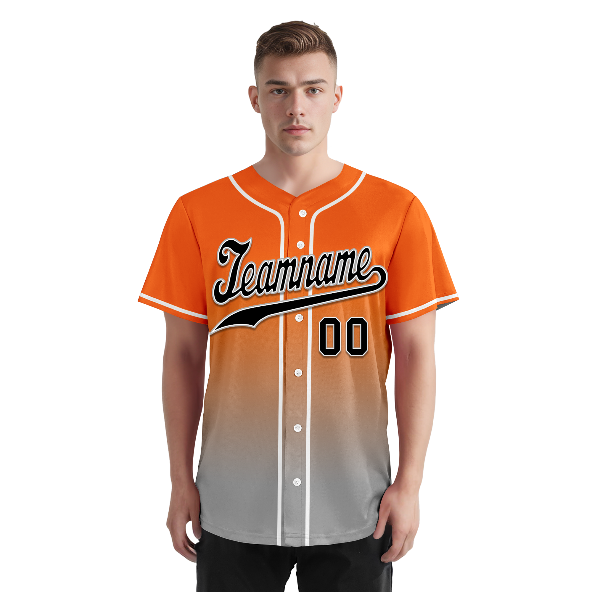 Custom Orange Grey Fade Fashion Personalized Authentic Baseball Jersey BSBJ01-D0a70ec