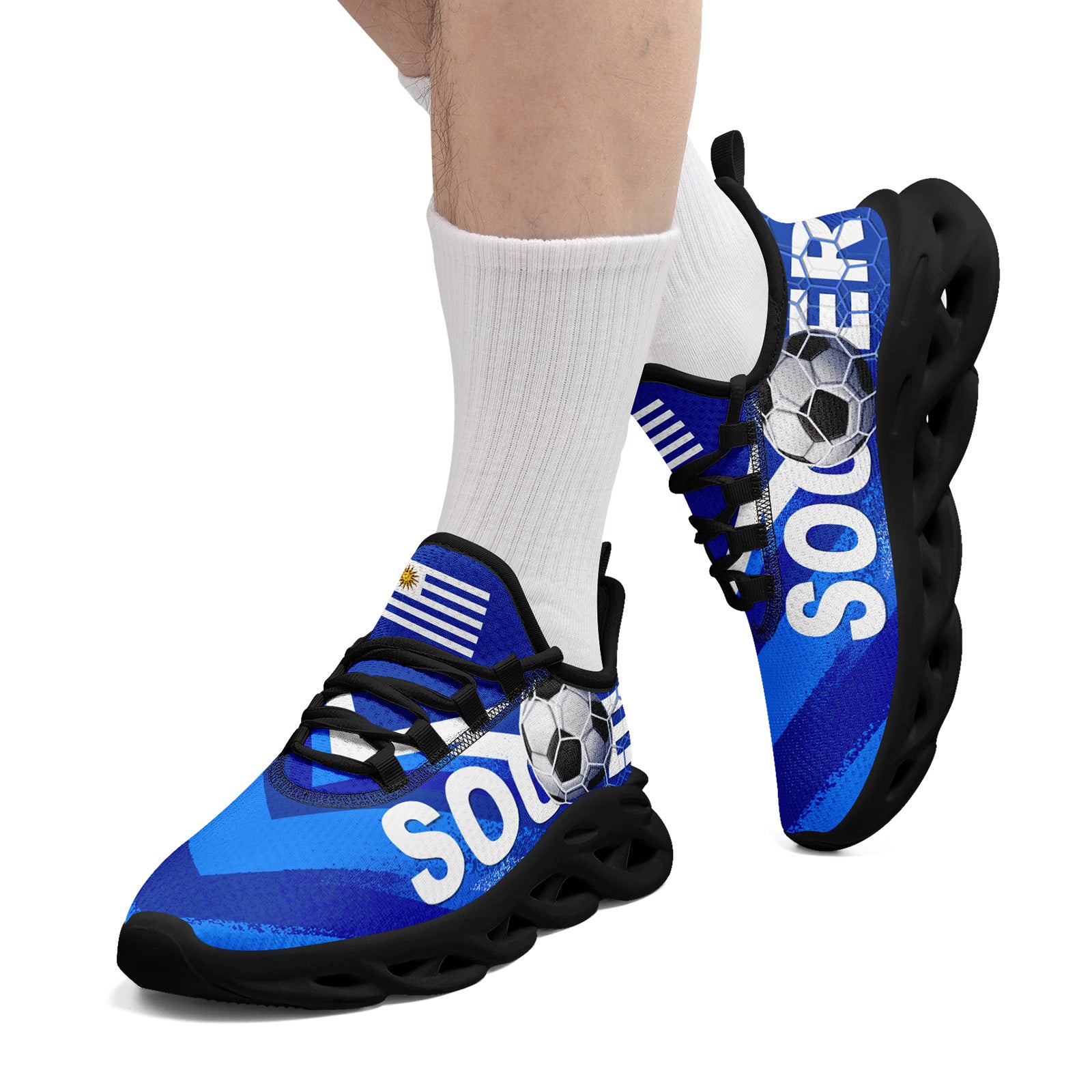 Custom Uruguay 2026 World Cup Sneakers DIY Country Flag Running Shoes Lightweight Sport Shoes Gift for Football Fans Personalized Team Name and Logo FN003-F009072-5