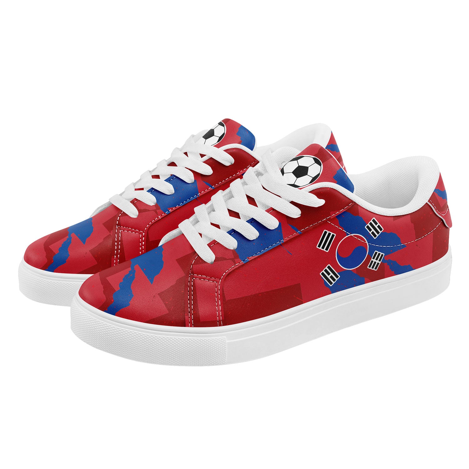 Custom South Korea 2026 World Cup Sneakers DIY Country Flag Running Shoes Lightweight Sport Shoes Gift for Football Fans Personalized Team Name and Logo FN023-F009080-1