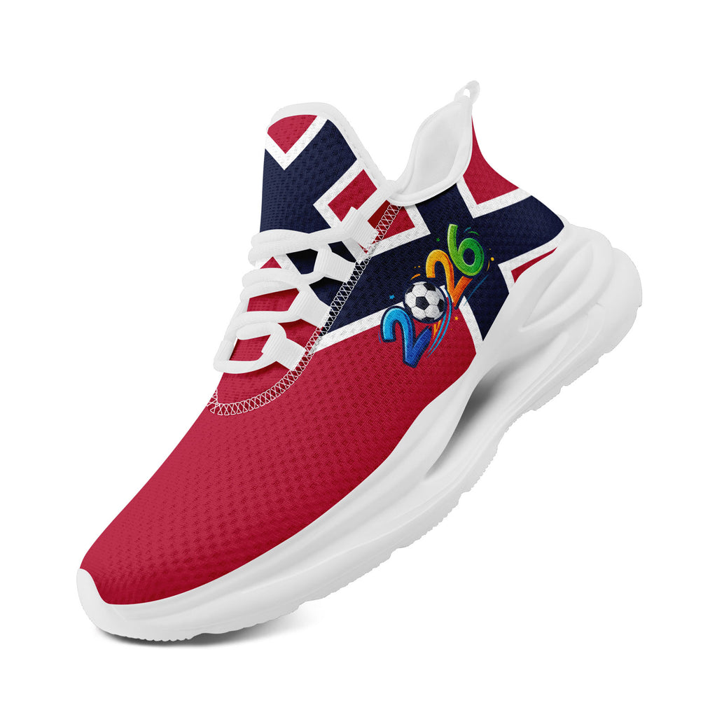 Custom 2026 World Cup Norway Sneakers DIY Country Flag Running Shoes Lightweight Sport Shoes Gift for Football Fans Personalized Team Name and Logo FN079-F027070-4