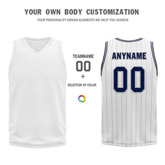 Custom White Dark Blue Black Orlando City Edition Personalized Reversible Basketball Set Sports Basketball Jersey BBJ01R-D0610-22