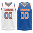 Custom White Blue Classic Style Reversible Basketball Uniform Personalized Ordinary BBJR-D017016