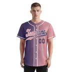 Custom Purple Pink Gradient Fashion Personalized Authentic Baseball Jersey BSBJ01-D0a7a0e