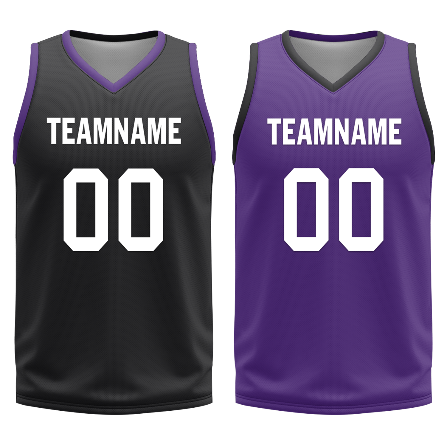 Custom Black Purple Classic Style Reversible Basketball Uniform Personalized COOLMAX BBJR-D017035