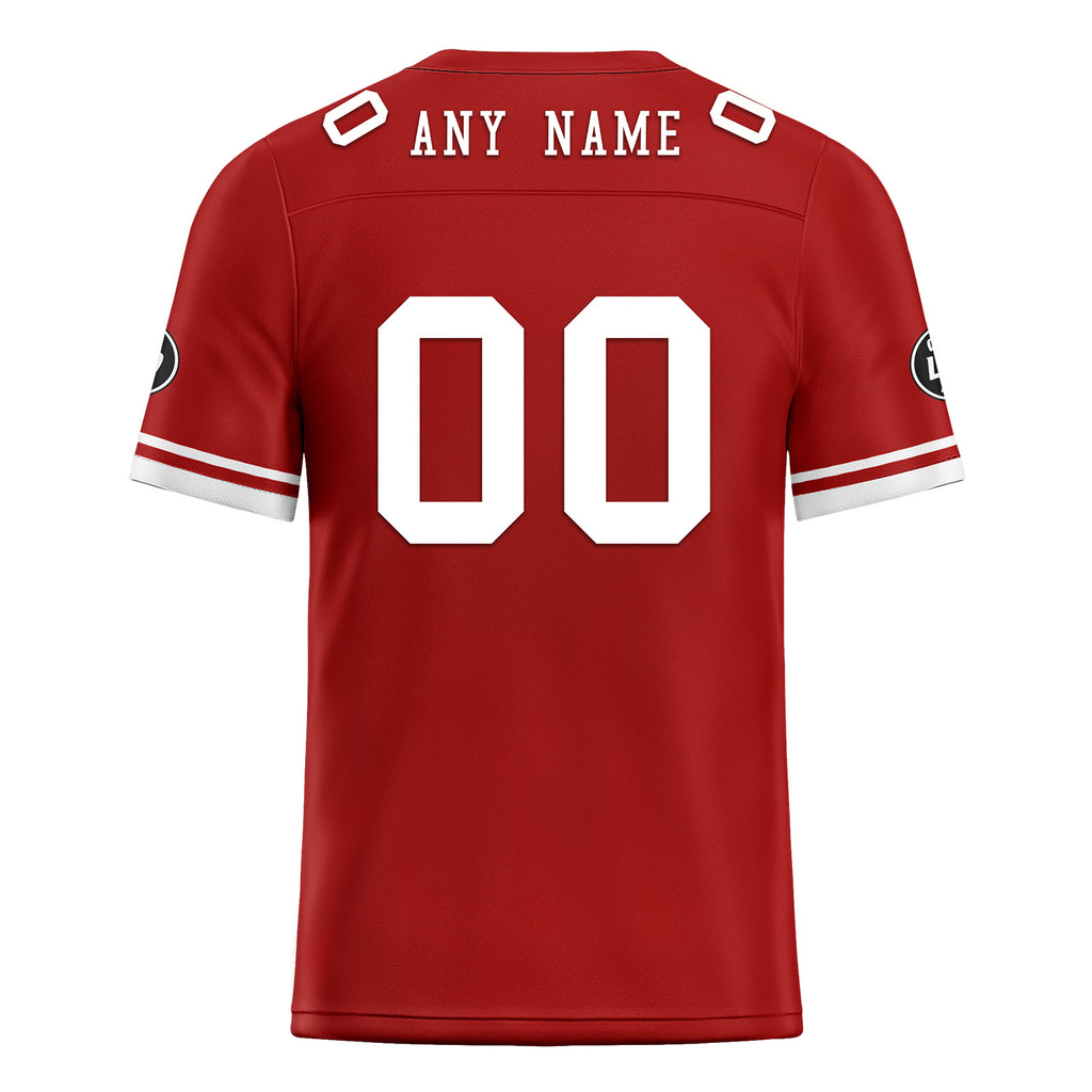 Custom Red San Francisco Personalized Authentic Football Jersey FBJ02-D020263-25