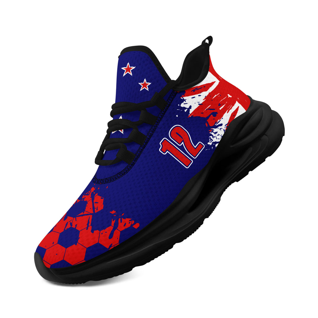 Custom 2026 World Cup New Zealand Sneakers DIY Country Flag Running Shoes Lightweight Sport Shoes Gift for Football Fans Personalized Team Name and Logo FN079-F027081-9