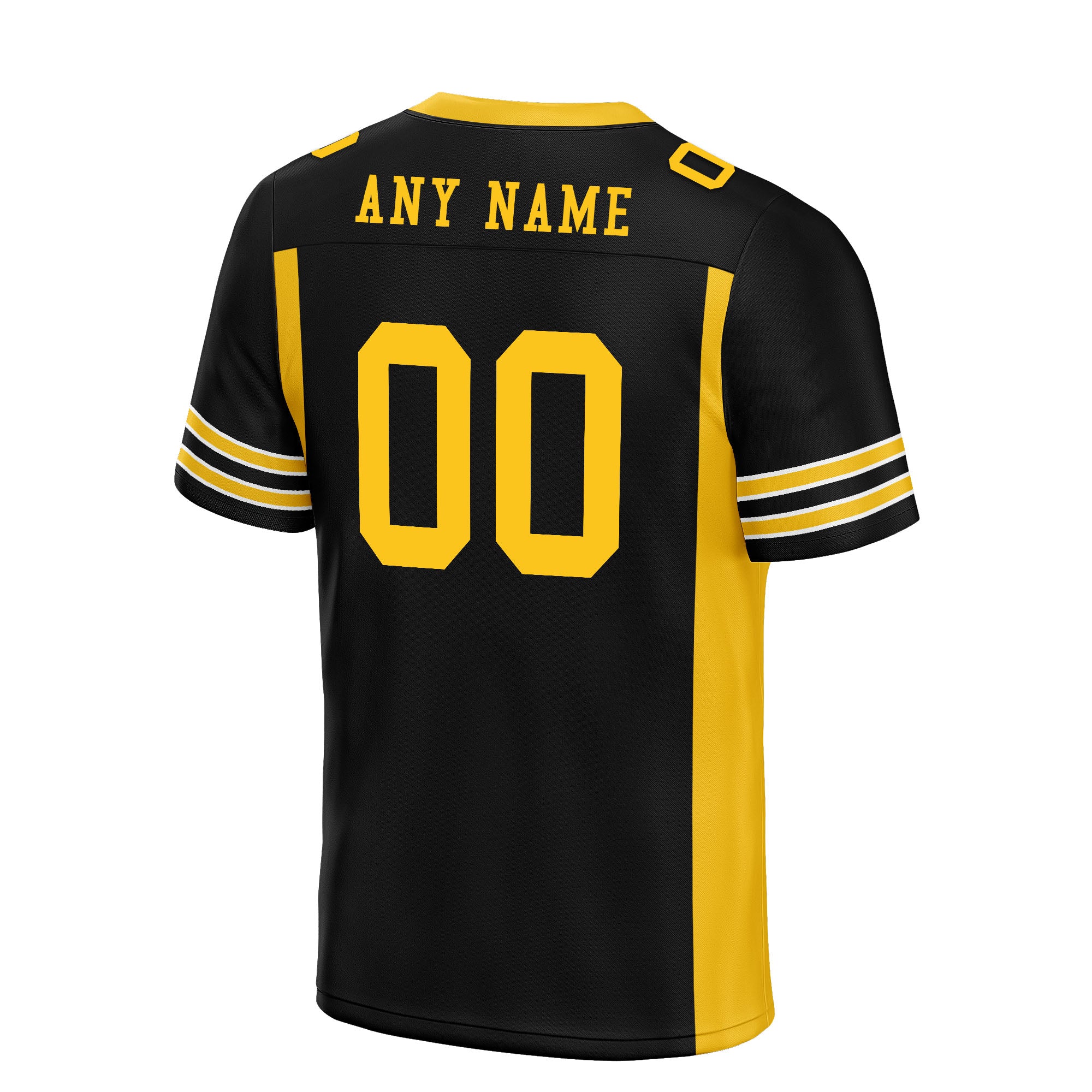 Custom Black Red Striped Sleeves Personalized Authentic Football Jersey FBJ02-D06073