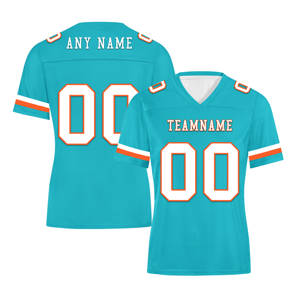 Custom Cyan Classic Style Personalized Authentic Football Jersey FBJ02-bd0a70ba
