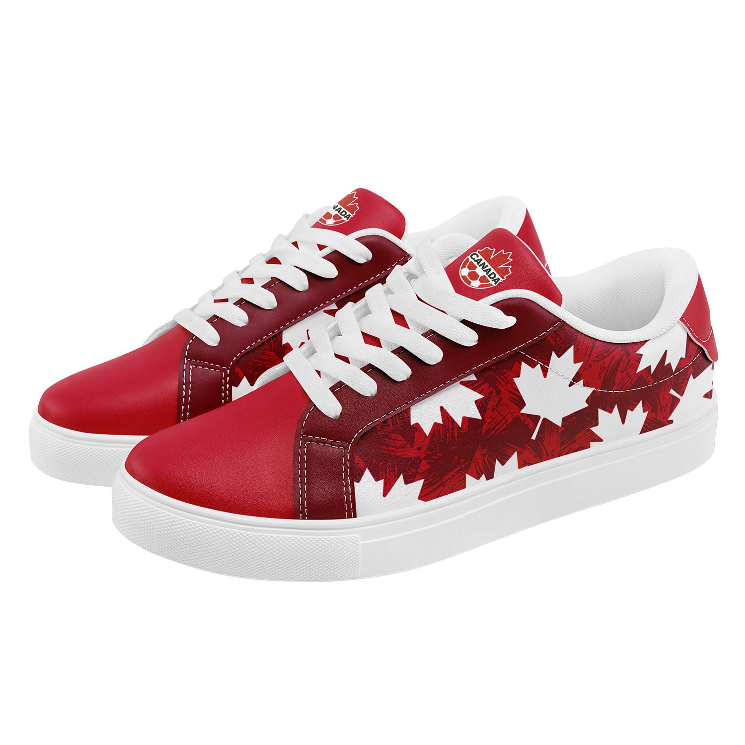 Custom Canada 2026 World Cup Sneakers DIY Country Flag Running Shoes Lightweight Sport Shoes Gift for Football Fans Personalized Team Name and Logo FN023-F020031-2
