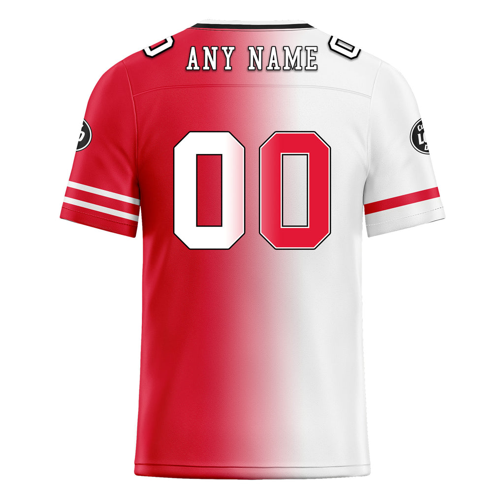 Custom Red White Missouri Personalized Authentic Football Jersey FBJ02-D028017-25