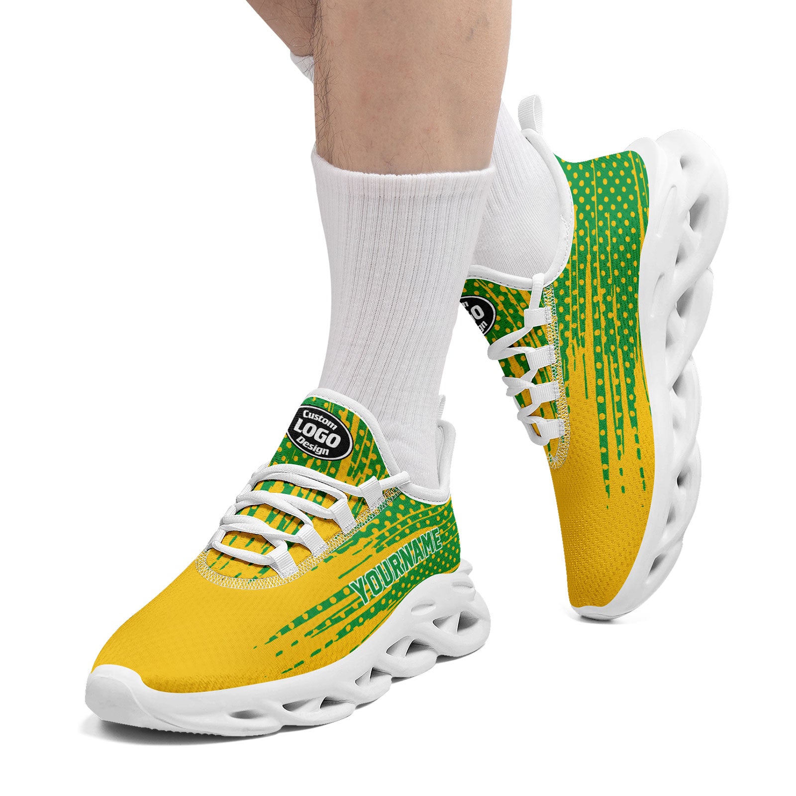 Custom 2026 World Cup Brazil Sneakers DIY Country Flag Running Shoes Lightweight Sport Shoes Gift for Football Fans Personalized Team Name and Logo FN003-F027085-5