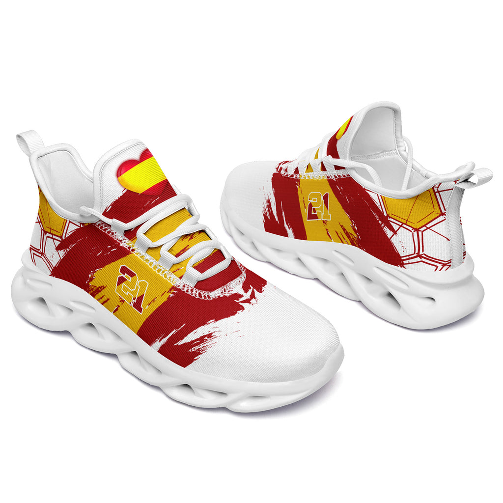 Custom 2026 World Cup Spain Sneakers DIY Country Flag Running Shoes Lightweight Sport Shoes Gift for Football Fans Personalized Team Name and Logo FN003-F023082-6
