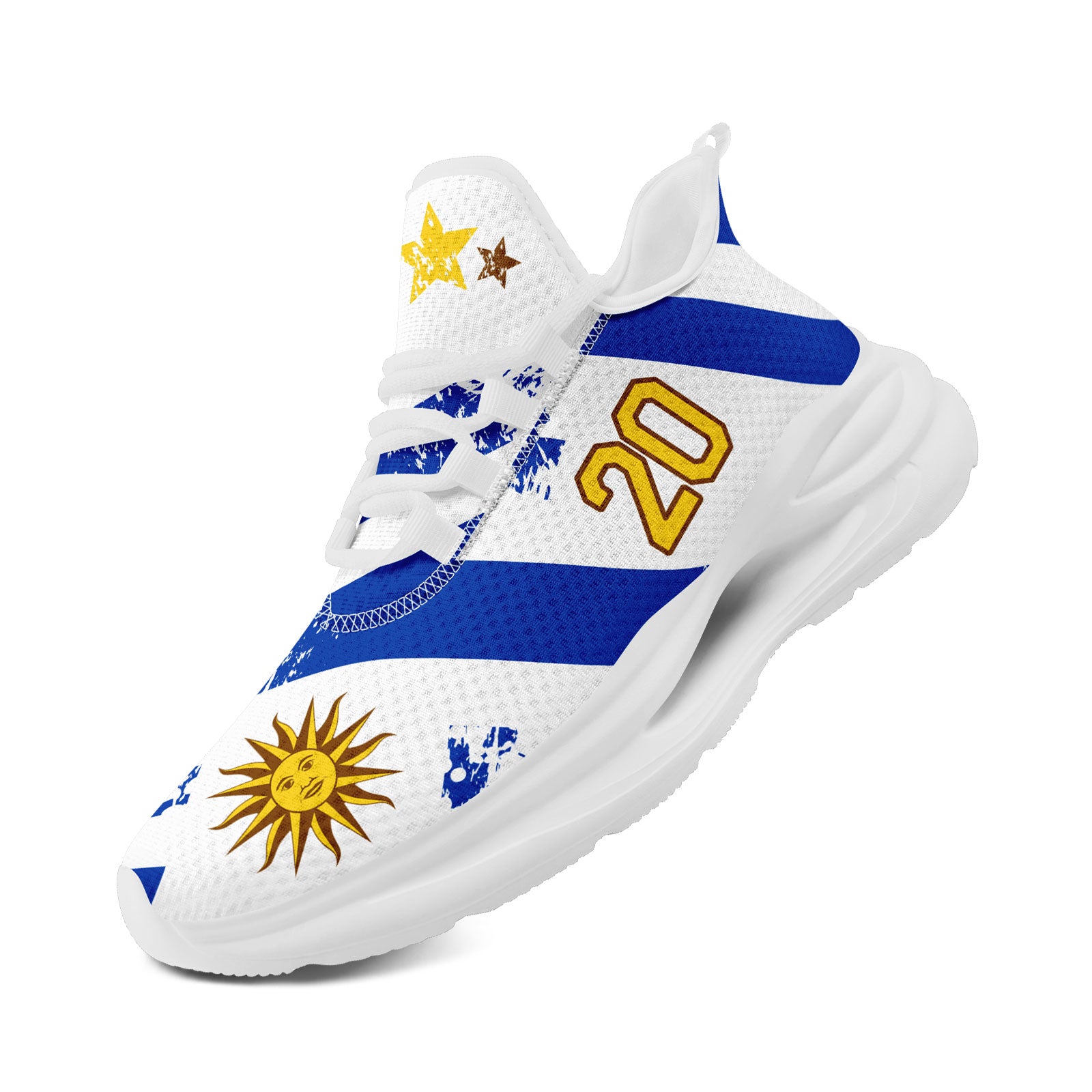 Custom Uruguay 2026 World Cup Sneakers DIY Country Flag Running Shoes Lightweight Sport Shoes Gift for Football Fans Personalized Team Name and Logo FN079-F009123-9