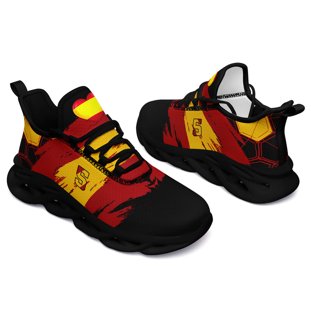 Custom 2026 World Cup Spain Sneakers DIY Country Flag Running Shoes Lightweight Sport Shoes Gift for Football Fans Personalized Team Name and Logo FN003-F023082-7