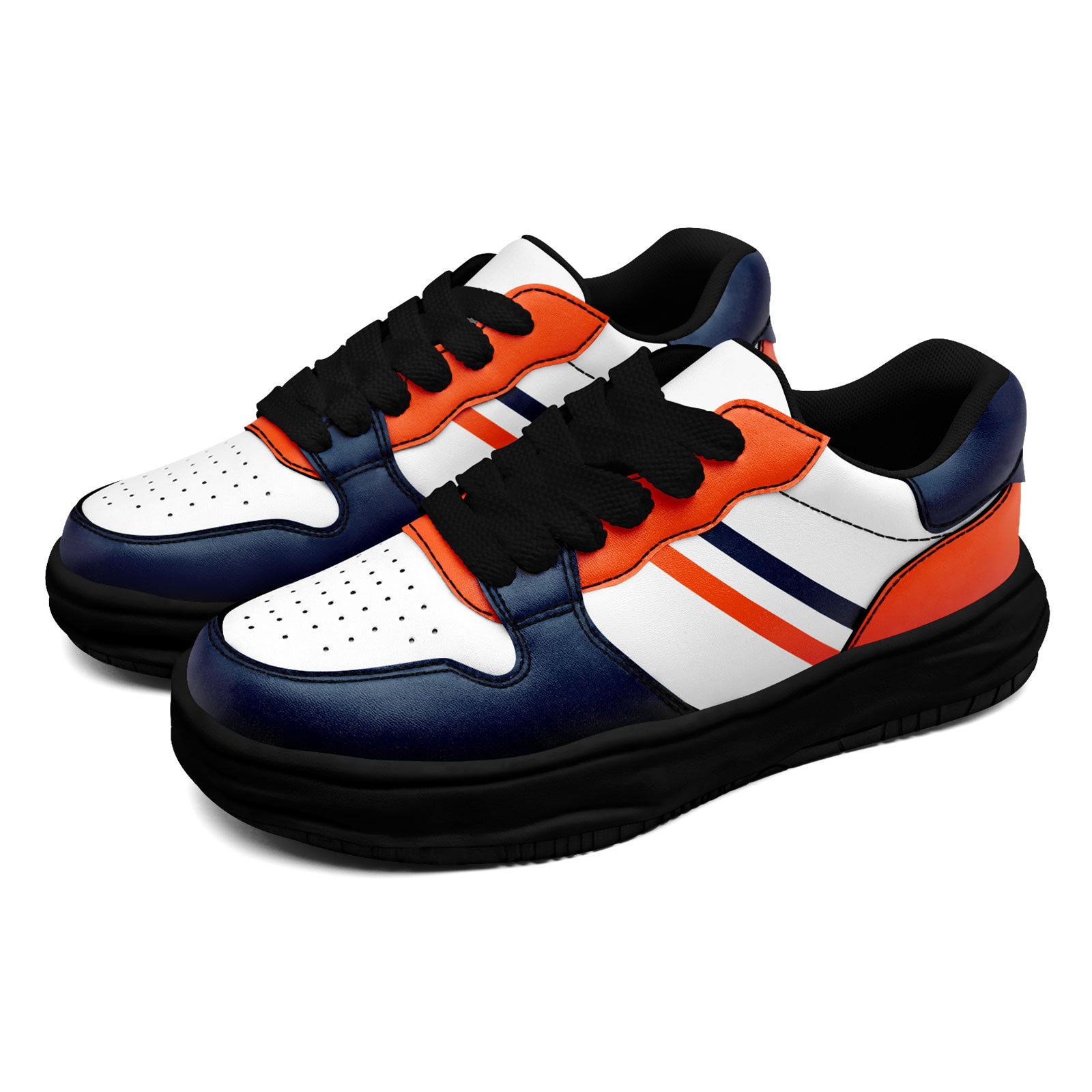Custom Blue Orange Denver Shoes Personalized Sneaker FN032-D020389-10