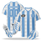 Custom 2026 World Cup Argentina High Quality Soccer Stadium Version Jersey Sneakers Sports Shoes and Hat Combo Offer Personalized Team Name and Logo ZH-F027090-2