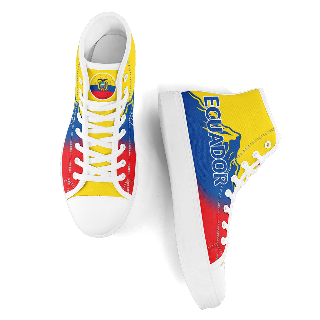 Custom Ecuador 2026 World Cup Sneakers DIY Country Flag Running Shoes Lightweight Sport Shoes Gift for Football Fans Personalized Team Name and Logo FN024-F009099-5