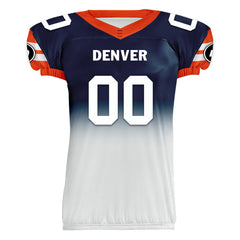 Custom Blue Orange White Fade Fashion Denver High-Performance American Football Jersey FBJ06-D020252-10