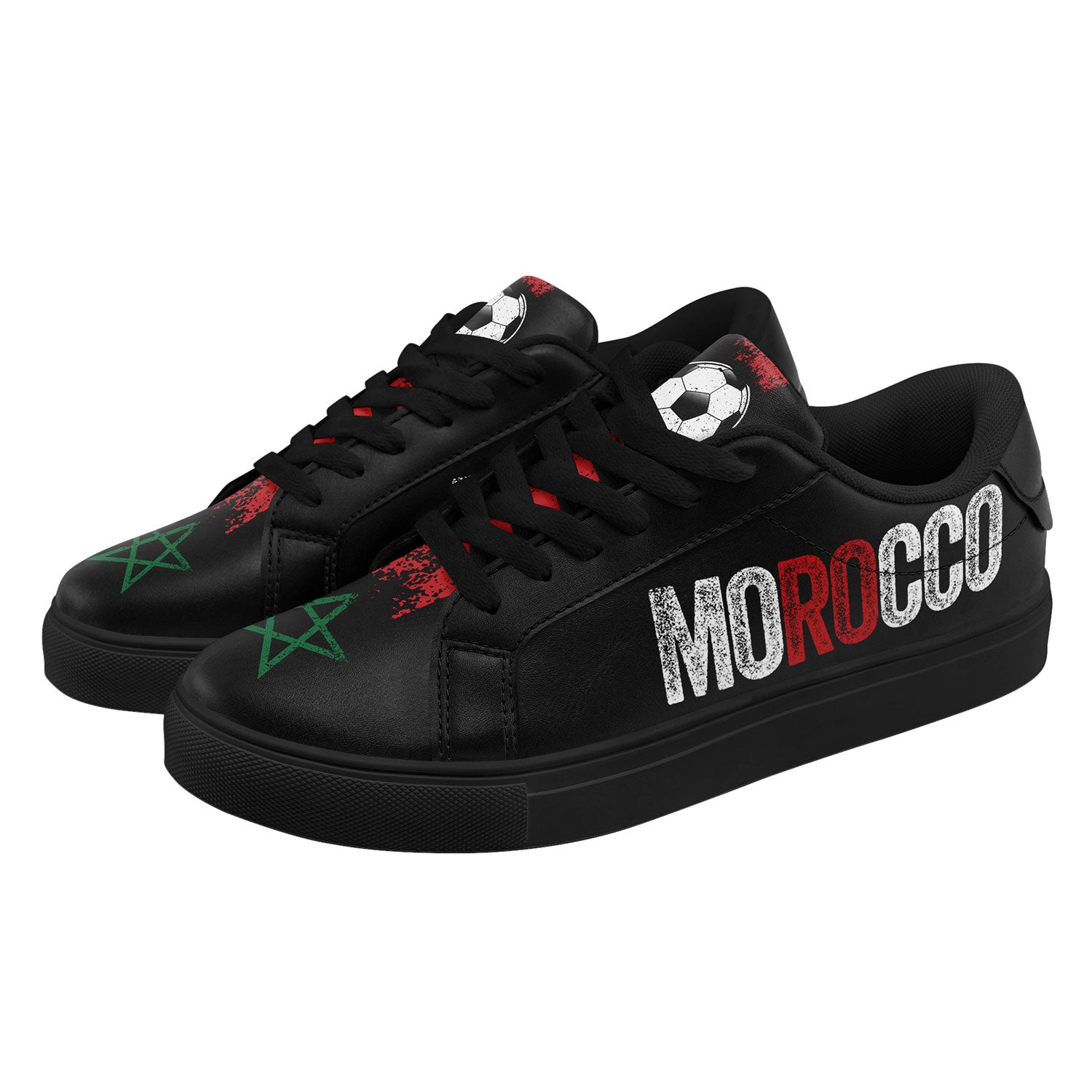 Custom Morocco 2026 World Cup Sneakers DIY Country Flag Running Shoes Lightweight Sport Shoes Gift for Football Fans Personalized Team Name and Logo FN023-F009097-1