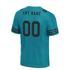 Custom Teal Black Striped Sleeves Personalized Authentic Football Jersey FBJ02-D06042