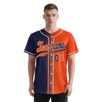 Custom Blue Orange Gradient Fashion Personalized Authentic Baseball Jersey BSBJ01-D0a7089