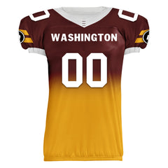 Custom Red Yellow Fade Fashion Washington High-Performance American Football Jersey FBJ06-D020252-31