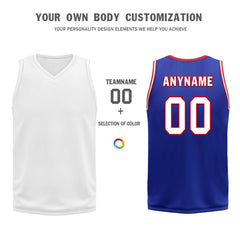 Custom Blue Red White Sacramento City Edition Personalized Reversible Basketball Set Sports Basketball Jersey BBJ01R-D0610-26