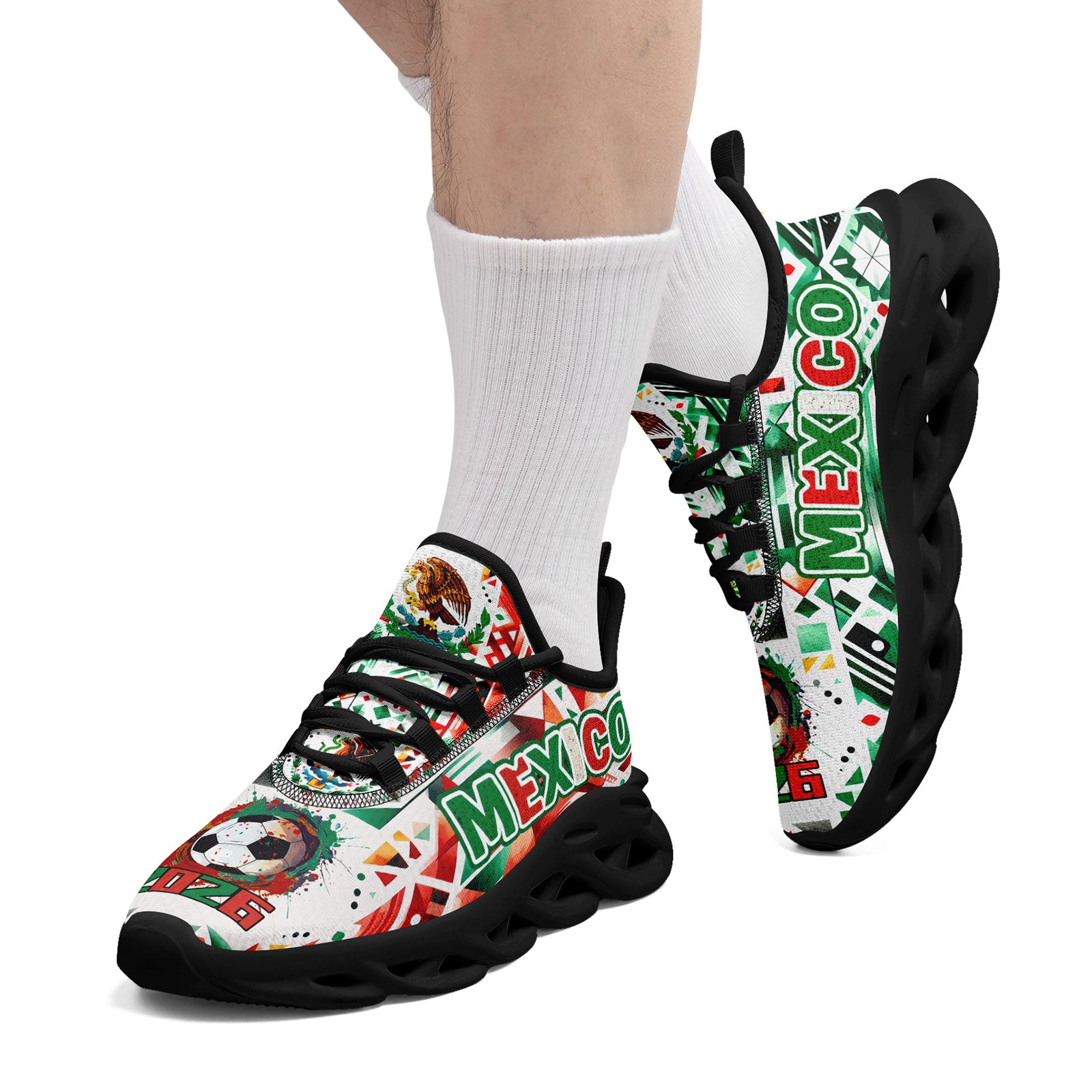 Custom 2026 World Cup Mexico Sneakers DIY Country Flag Running Shoes Lightweight Sport Shoes Gift for Football Fans Personalized Team Name and Logo FN003-F023045-5