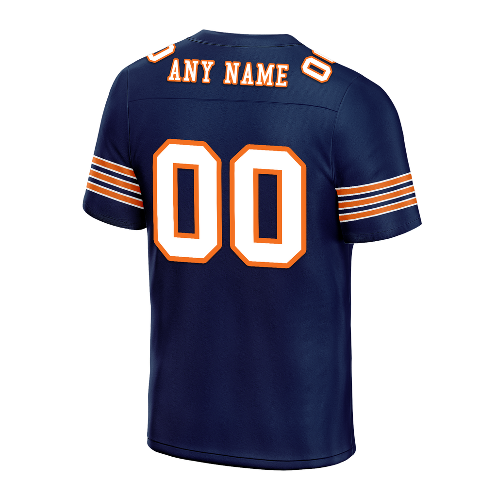 Custom Blue White Classic Style Personalized Authentic Football Jersey FBJ02-bd0a700d