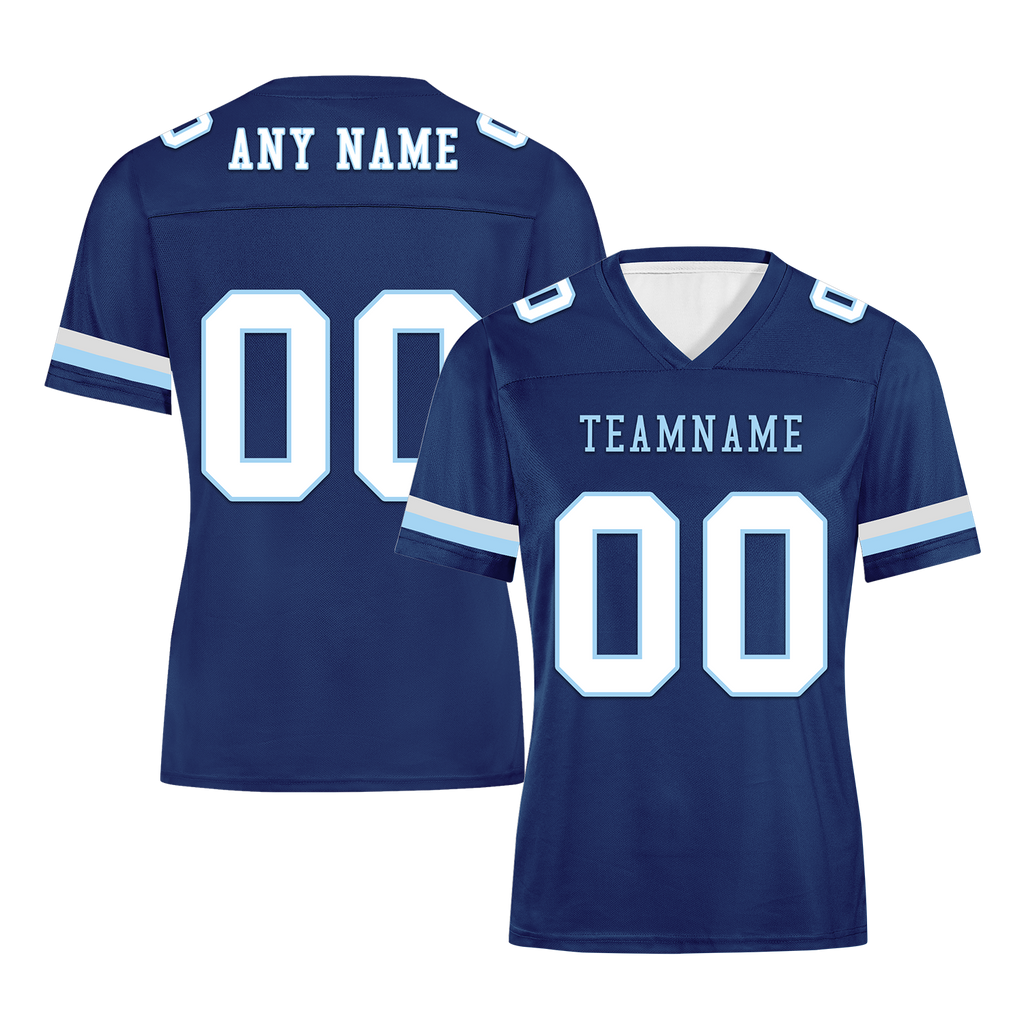 Custom Blue Classic Style Personalized Authentic Football Jersey FBJ02-bd0a70a7