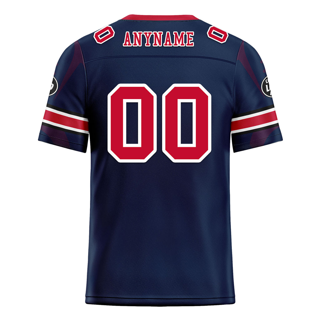Custom Blue New England Personalized Authentic Football Jersey FBJ02-D025033-26