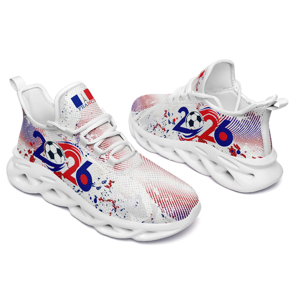 Custom France 2026 World Cup Sneakers DIY Country Flag Running Shoes Lightweight Sport Shoes Gift for Football Fans Personalized Team Name and Logo FN003-F025037-2