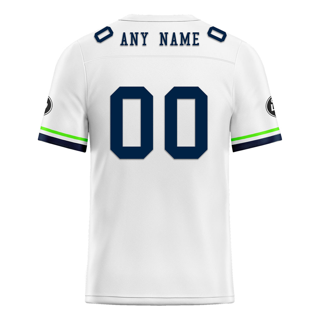 Custom White Seattle Personalized Authentic Football Jersey FBJ02-D020263-27