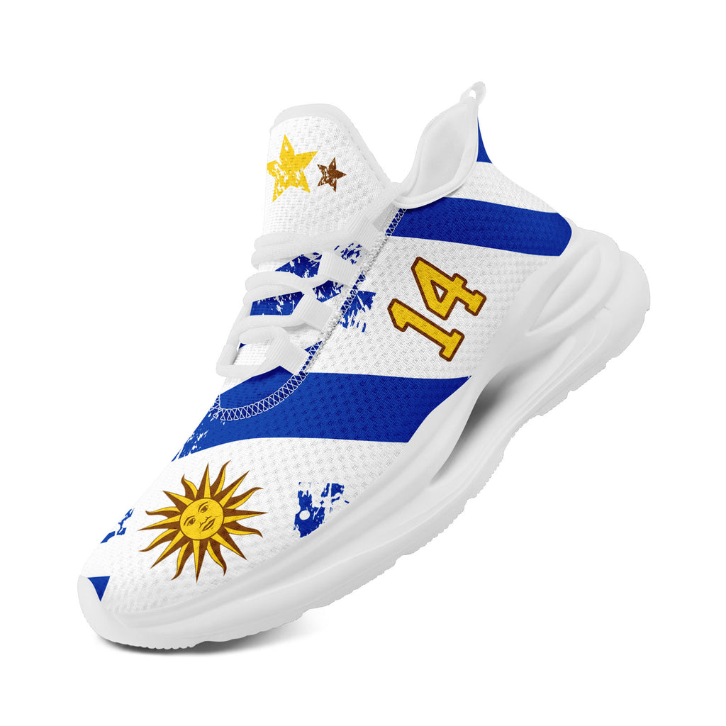 Custom Uruguay 2026 World Cup Sneakers DIY Country Flag Running Shoes Lightweight Sport Shoes Gift for Football Fans Personalized Team Name and Logo FN079-F009123-10