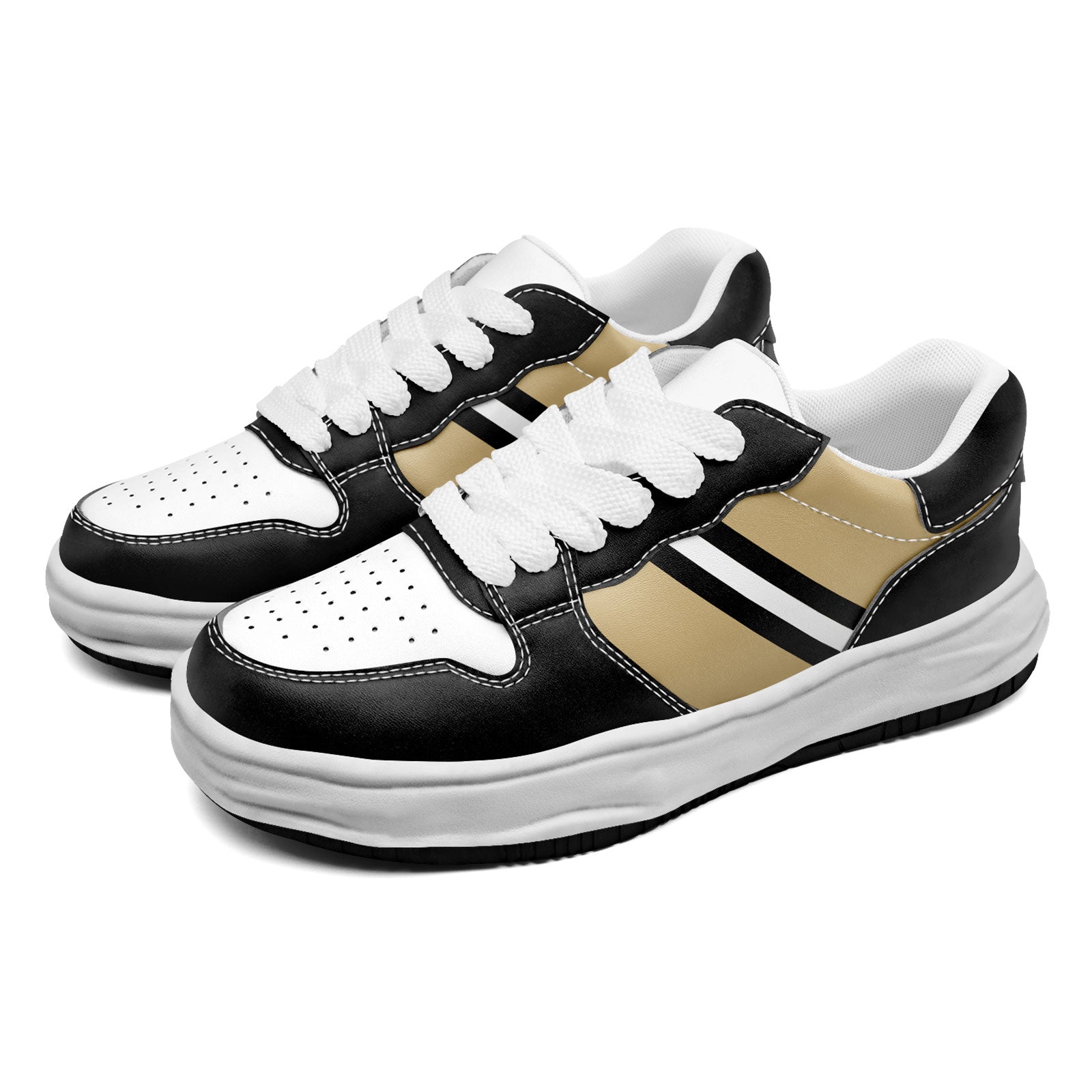 Custom Black Gold New Orleans Shoes Personalized Sneaker FN032-D020389-19