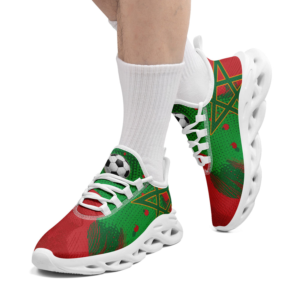 Custom Morocco 2026 World Cup Sneakers DIY Country Flag Running Shoes Lightweight Sport Shoes Gift for Football Fans Personalized Team Name and Logo FN003-F009073-4