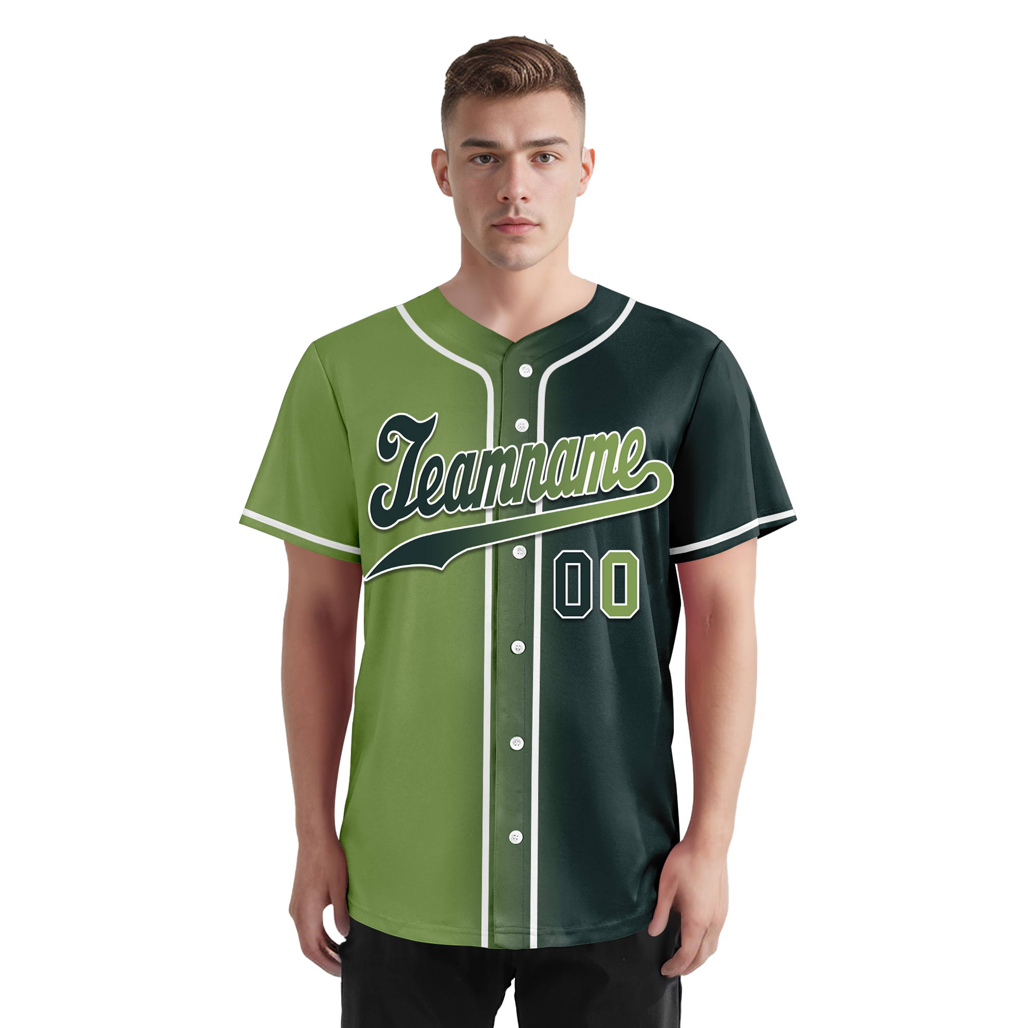 Custom Green Gradient Fashion Personalized Authentic Baseball Jersey BSBJ01-D0a708c