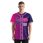 Custom Pink Blue Gradient Fashion Personalized Authentic Baseball Jersey BSBJ01-D0a7aab