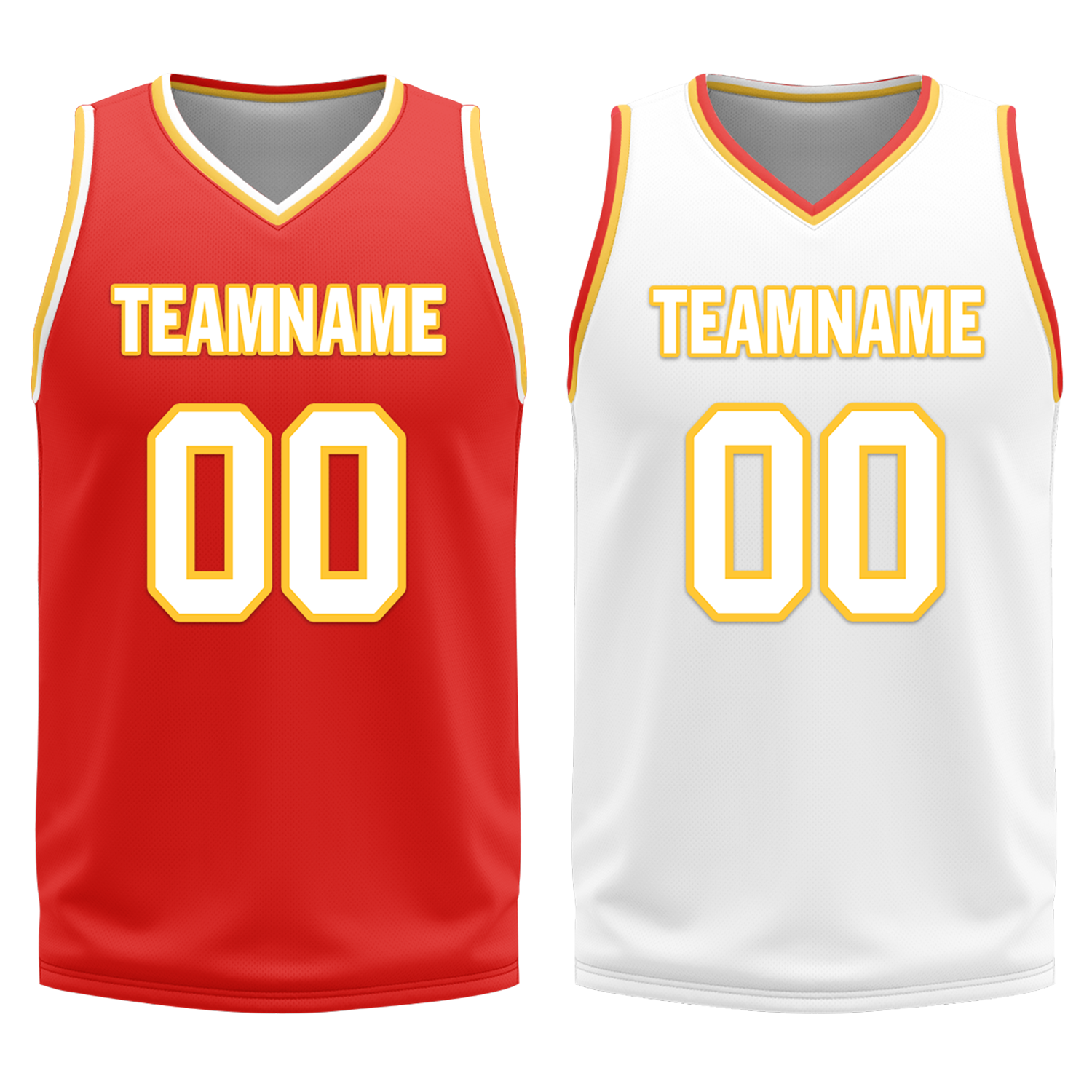 Custom Red White Classic Style Reversible Basketball Uniform Personalized COOLMAX BBJR-D017027