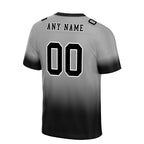 Custom Gray Black Fade Fashion Personalized Authentic Football Jersey FBJ02-D06103
