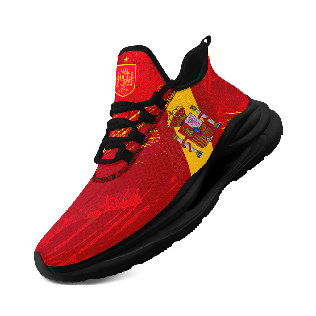 Custom Spain 2026 World Cup Sneakers DIY Country Flag Running Shoes Lightweight Sport Shoes Gift for Football Fans Personalized Team Name and Logo FN079-F020028-1