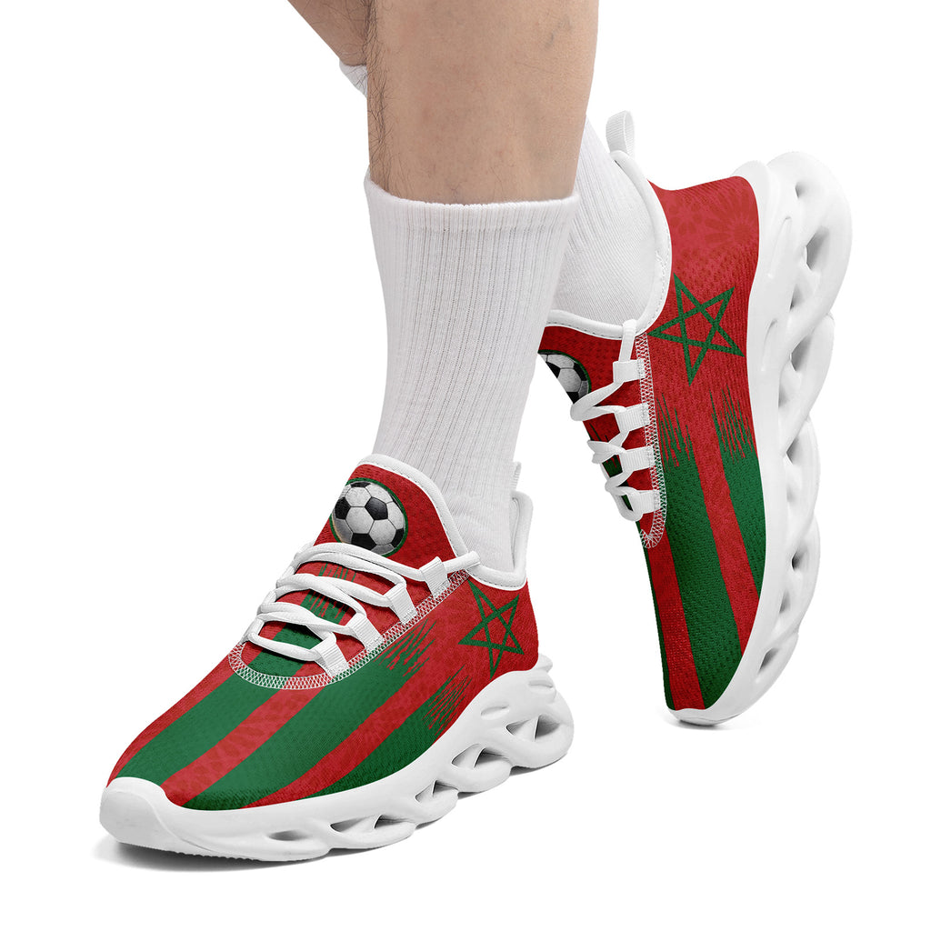 Custom Morocco 2026 World Cup Sneakers DIY Country Flag Running Shoes Lightweight Sport Shoes Gift for Football Fans Personalized Team Name and Logo FN003-F009073-2