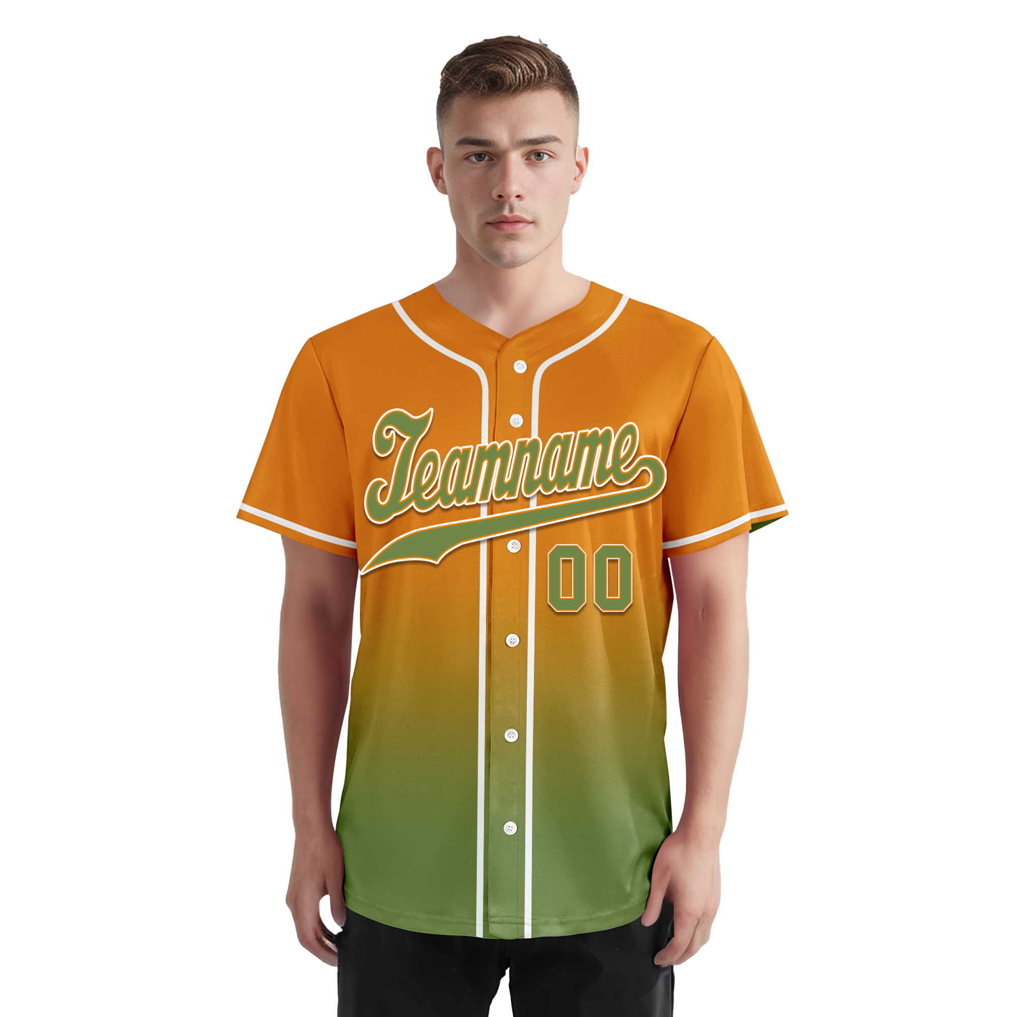 Custom Orange Green Fade Fashion Personalized Authentic Baseball Jersey BSBJ01-D0a70b9