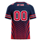 Custom Blue White Massachusetts Football Jersey and Sports Shoes Combo Offer Personalized Combo ZH-D023031-26